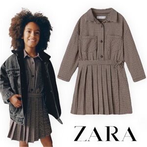 Zara Kids Black and White Gingham Dress